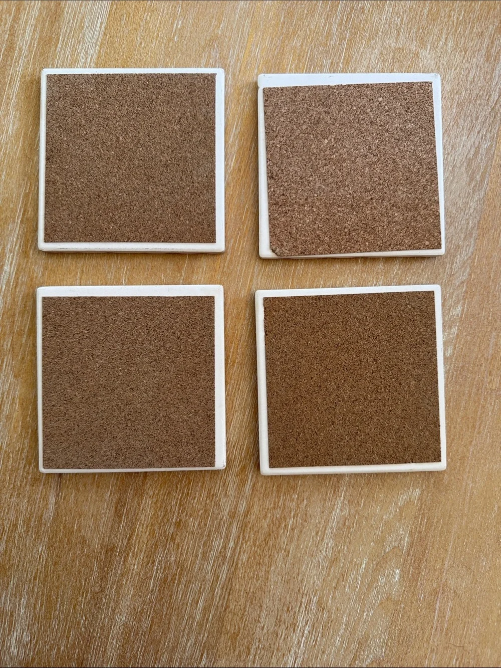 Pier 1 Ceramic Tile Coasters in Red, Gold & Blue Patterned Set